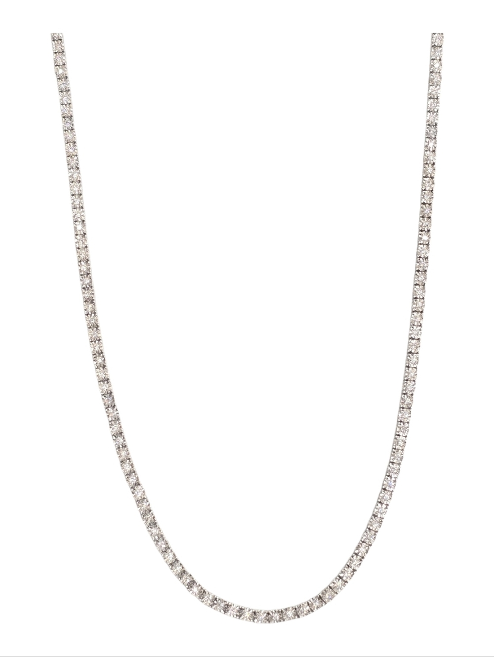925 Sterling Silver Lab Grown Diamond Chain 2.8mm 18 Inches